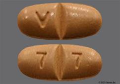 Brown Oval V And 7 7 - Oxcarbazepine 300mg Tablet