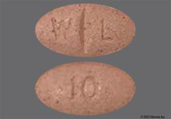 Peach Oval 10 And W L - Dextroamphetamine Sulfate 10mg Tablet
