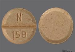 Peach Round N 158 - Clorazepate Dipotassium 7.5mg Tablet