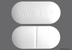 White Oblong Ww949 - Amoxicillin / Clavulanate Potassium 875mg-125mg Tablet
