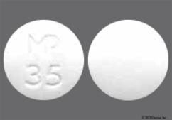 White Round Mp 35 - Spironolactone 25mg Tablet