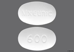 White Oval 600 And Mxeunic - Guaifenesin12 Hour 600mg Extended-Release Tablet