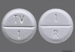 White Round Tv 1 And 1 R - Lorazepam 1mg Tablet