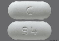 White Oblong C And 94 - Ciprofloxacin Hydrochloride 500mg Tablet