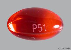 Orange Oval P51 - GoodSense Gentle Stool Softener 100mg Softgel