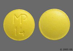 Yellow Round Mp 14 - Thioridazine Hydrochloride 25mg Tablet