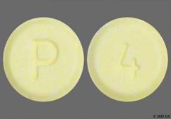 Yellow Round P And 4 - Hydromorphone Hydrochloride 4mg Tablet
