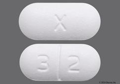 White Oblong 3 2 And X - Amoxicillin / Clavulanate Potassium 875mg-125mg Tablet