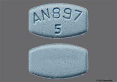 Blue Modified Rectangle An897 5 - Aripiprazole 5mg Tablet