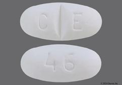 White Oblong 46 And C E - Oxaprozin 600mg Tablet