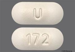 White Oblong U And 172 - Memantine Hydrochloride 10mg Tablet