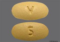 Yellow Oval 5 And V - Tadalafil 5mg Tablet