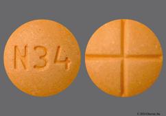 Peach Round N34 - Amphetamine / Dextroamphetamine Salts 20mg Tablet