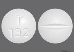 White Round T 192 - Oxycodone Hydrochloride / Acetaminophen 5mg-325mg Tablet