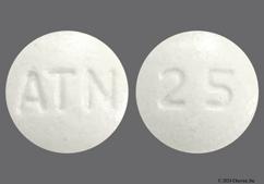White Round 25 And Atn - Atenolol 25mg Tablet