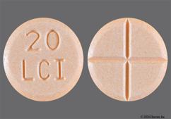 Peach Round 20 Lci - Amphetamine / Dextroamphetamine Salts 20mg Tablet