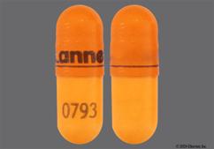 Orange Lannett 0793 - Amphetamine / Dextroamphetamine Salts 20mg Extended-Release Capsule