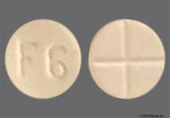 Beige Round F6 - Amphetamine / Dextroamphetamine Salts 20mg Tablet