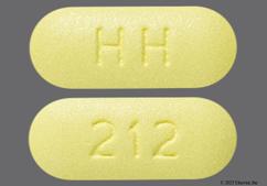 Yellow Oblong Hh And 212 - Losartan Potassium / Hydrochlorothiazide 100mg-25mg Tablet
