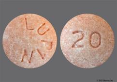 Pink Round 20 And Lupin - Lisinopril 20mg Tablet