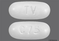 White Oblong C75 And Tv - Emtricitabine / Tenofovir Disoproxil Fumarate 200mg-300mg Tablet