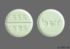 Green Round 555 585 And Barr - Chlorzoxazone 500mg Tablet