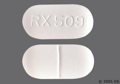 White Oblong Rx 509 - Amoxicillin / Clavulanate Potassium 875mg-125mg Tablet