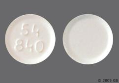 White Round 54 840 - Furosemide 20mg Tablet