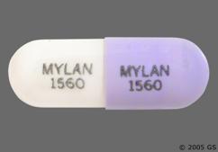 Purple And White Mylan 1560 Mylan 1560 - Phenytoin Sodium 100mg Extended-Release Capsule