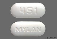 White Oblong Mylan And 451 - Naproxen 500mg Tablet