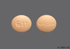 Beige Round Mylan And 611 - Methyldopa 250mg Tablet