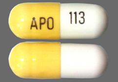 White And Yellow Apo 113 - Gabapentin 300mg Capsule