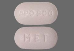 White Oblong Met And Apo 500 - Metformin Hydrochloride 500mg Tablet