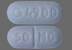 Blue Oblong G 4900 And 50 Mg - Sertraline Hydrochloride 50mg Tablet
