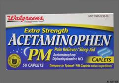 Blue Oblong 44 235 - Walgreens Acetaminophen PM Extra Strength 500mg-25mg Caplet