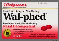 Red Round 44 112 - Wal-phed 30mg Tablet