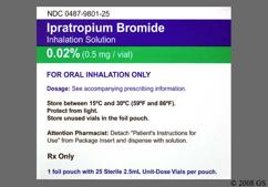 Ipratropium Coupon - Ipratropium 2.5ml of 0.02% vial