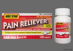 White Round 44 104 - Select Brand Pain Reliever 325mg Tablet