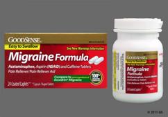 White Oblong L 374 - GoodSense Migraine Formula 250mg-250mg-65mg Caplet