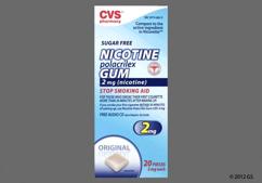 white square - CVS Nicotine Polacrilex 2mg Chewing Gum