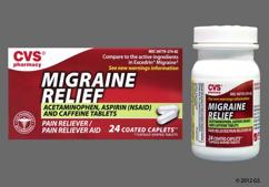 White Oblong L 374 - CVS Migraine Relief Caplet