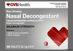 Red Round L432 - CVS Nasal Decongestant Maximum Strength 30mg Tablet