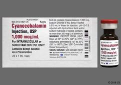 Cyanocobalamin Coupon - Cyanocobalamin twenty-five 1ml vials of 1000mcg/ml carton