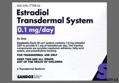 Estradiol Coupon - Estradiol 4 once-weekly patches of 0.1mg / day carton