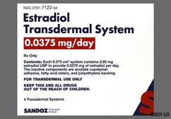 Estradiol Coupon - Estradiol 4 once-weekly patches of 0.0375mg / day carton