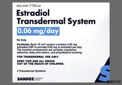 Estradiol Coupon - Estradiol 4 once-weekly patches of 0.06mg / day carton