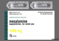 tan bullet - Mesalamine 1000mg Rectal Suppository