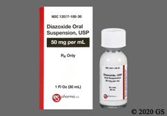 Diazoxide Coupon - Diazoxide 30ml of 50mg/ml bottle of oral suspension