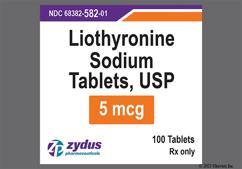 White Round 582 - Liothyronine Sodium 5mcg Tablet