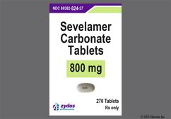 White Oblong 824 - Sevelamer Carbonate 800mg Tablet